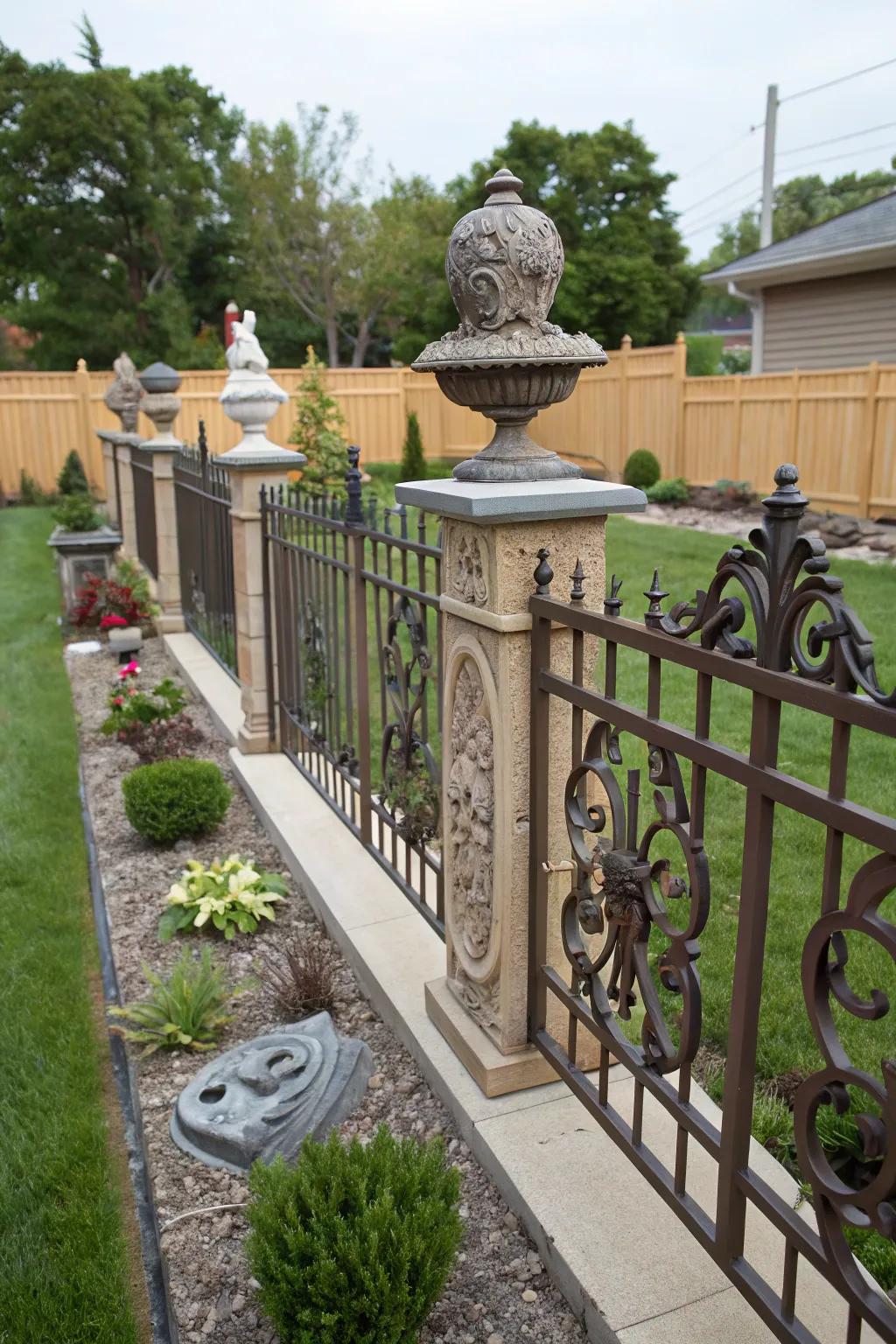 A sculptural fence design that doubles as a garden focal point.