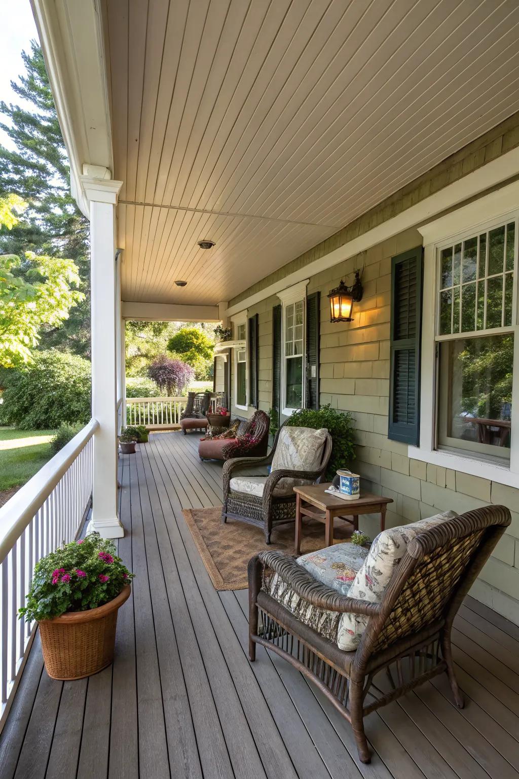 Wrap-around porches offer charm and extensive shade.