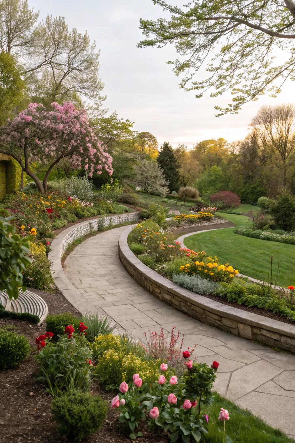 Hidden corners in curved beds invite curiosity and exploration.