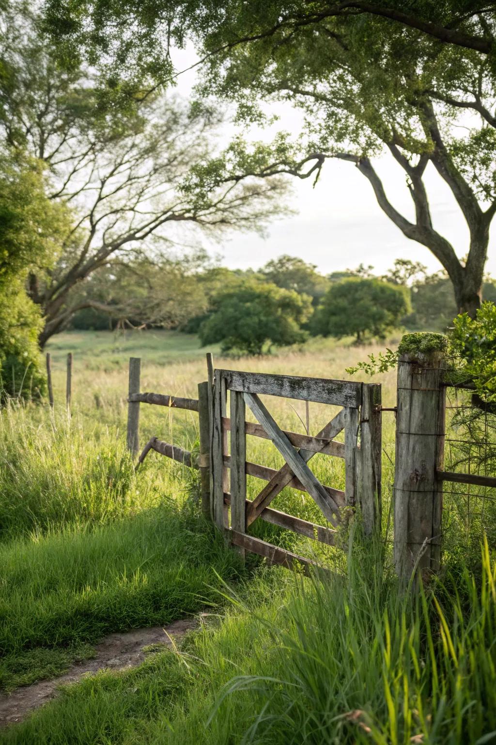 Eco-friendly materials make this ranch gate a sustainable choice.