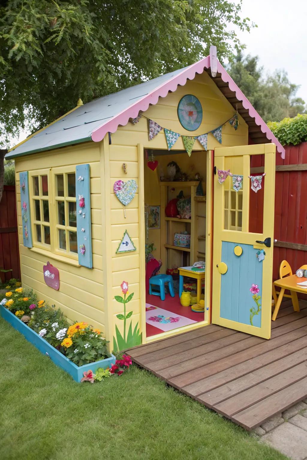 A playhouse paradise with bright colors and fun decor.