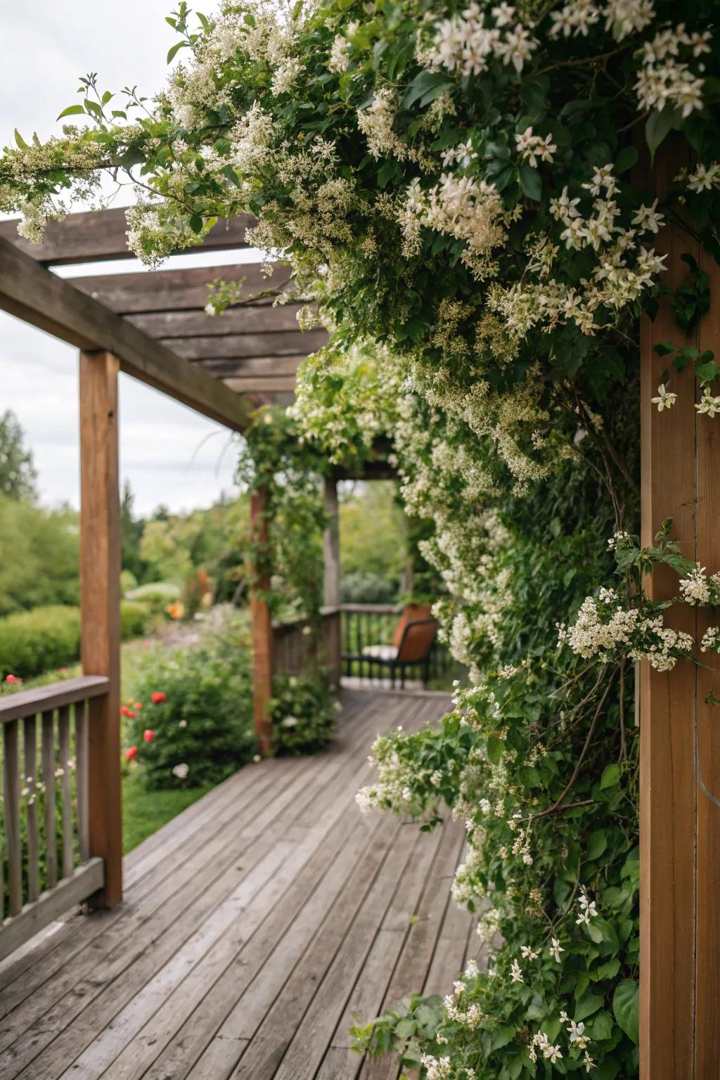 A charming trellis adorned with lush climbing plants.