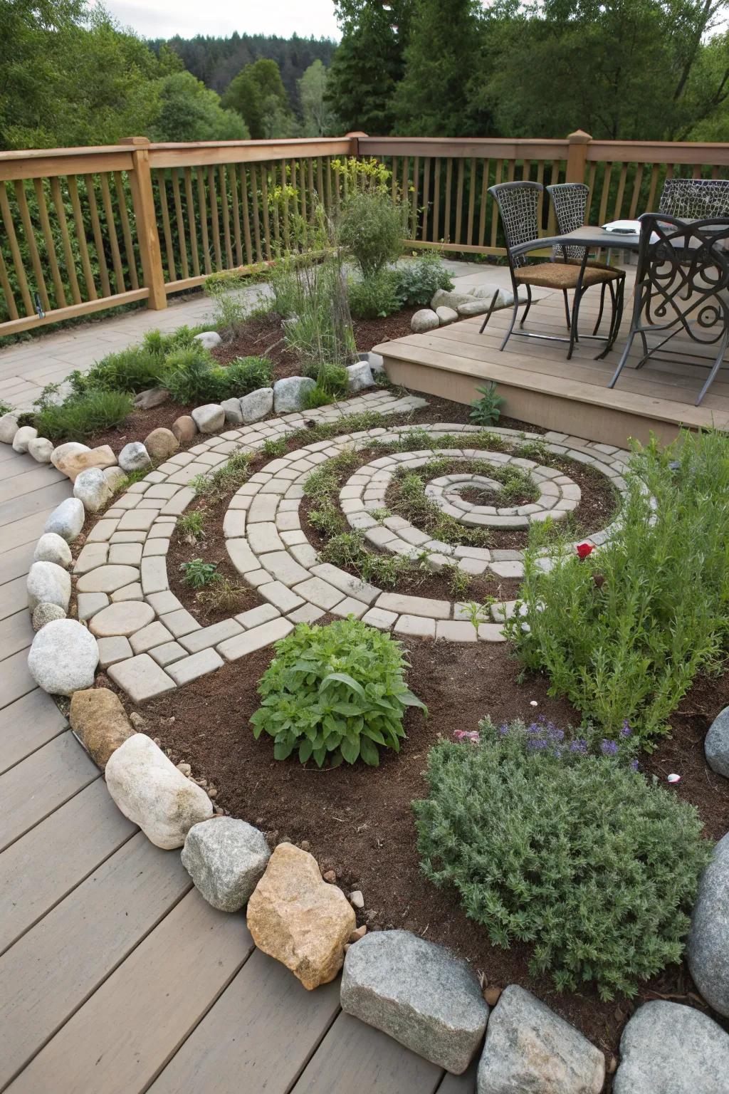 A DIY herb spiral is both a visual and practical delight.