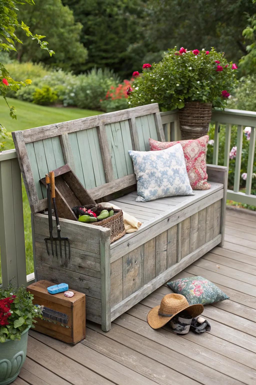 Double your deck's functionality with multi-use furniture.