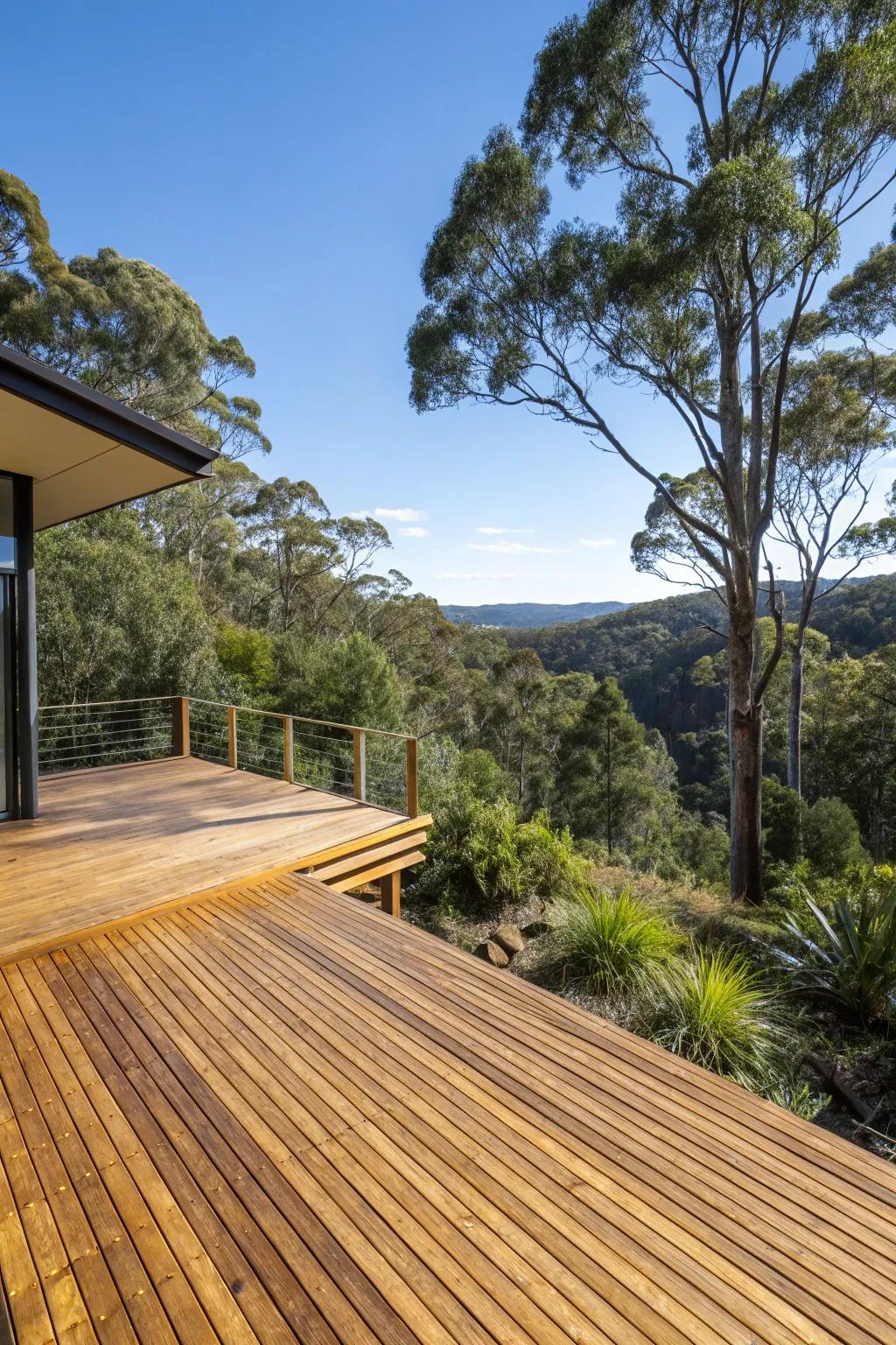 A sustainable deck blending beauty with environmental responsibility.