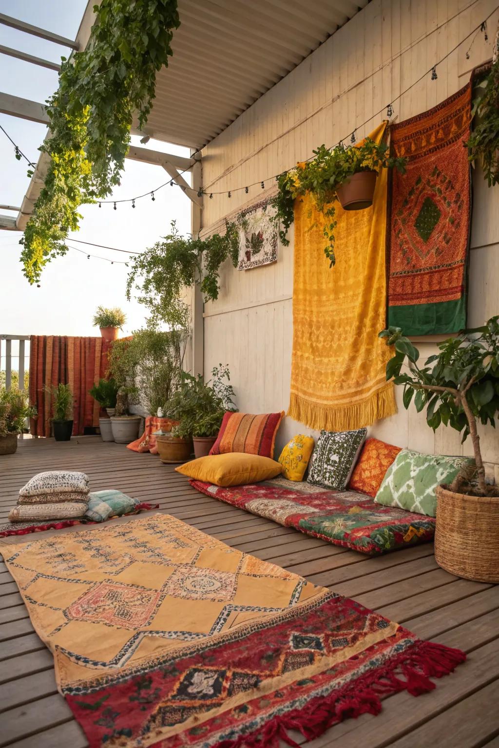Eclectic bohemian style adds a creative and relaxed atmosphere.