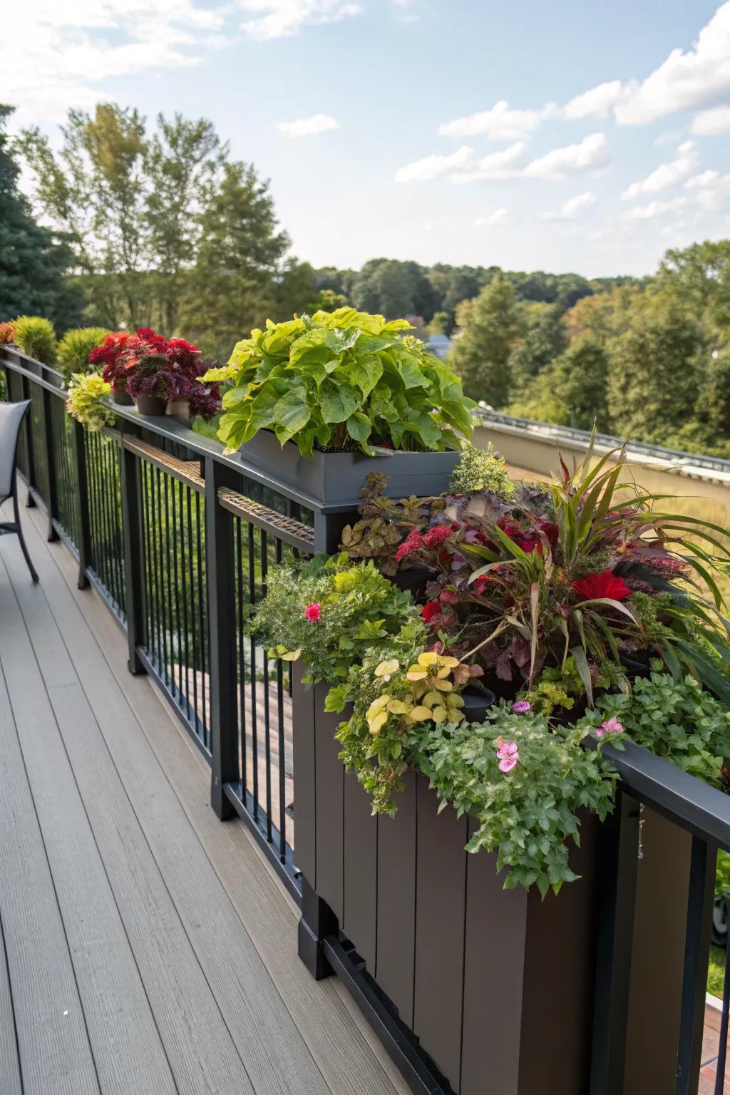 Planter rails bring greenery and functionality together.