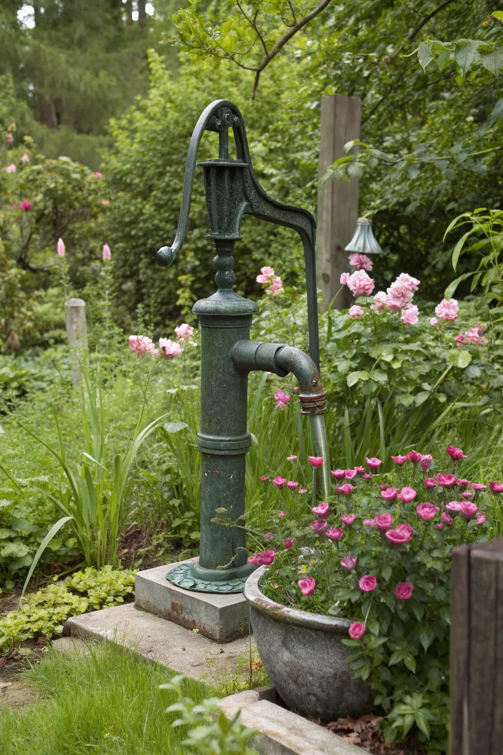 A subtle paint job makes the well pump blend seamlessly.