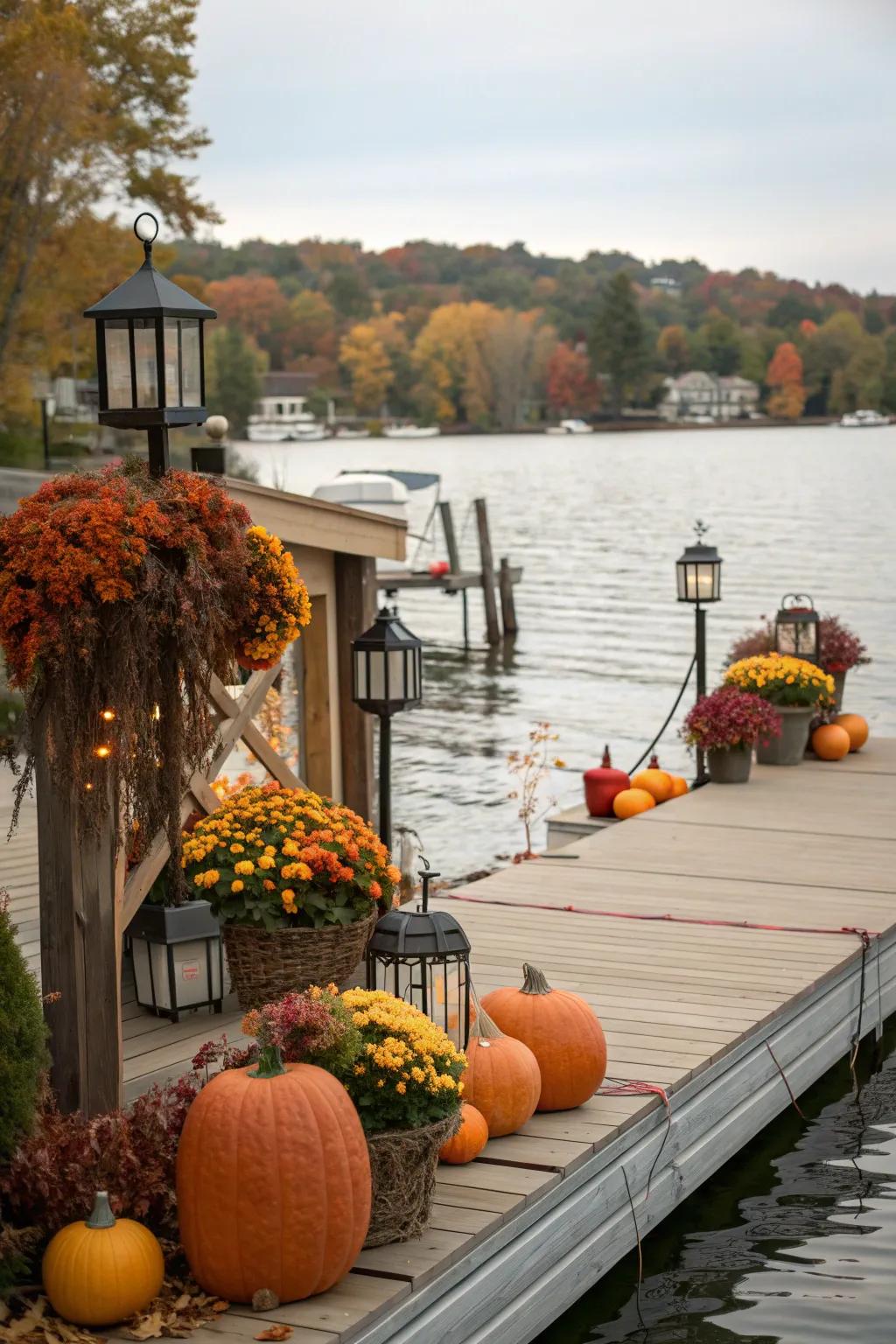 Celebrate the seasons with changing dock decor.