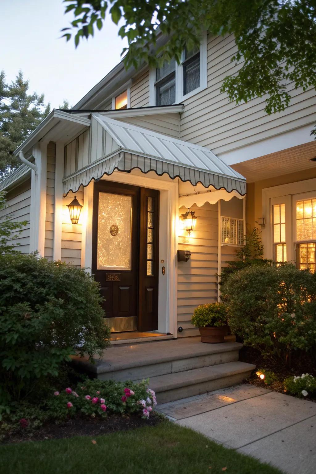 A hidden awning provides subtle style and protection.