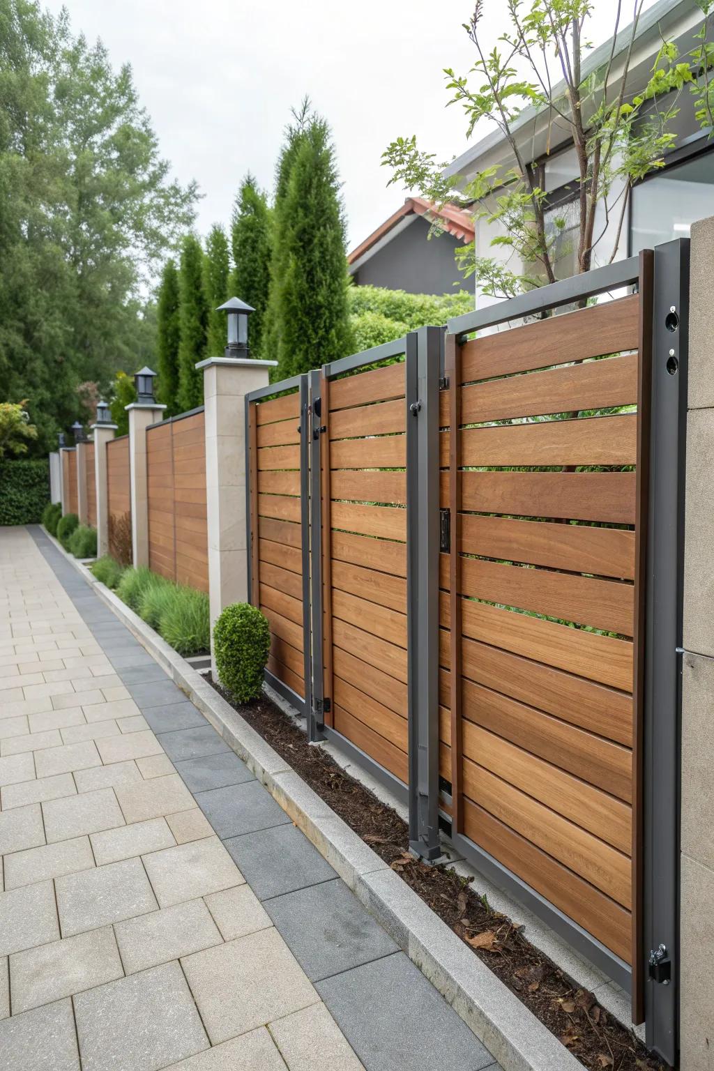 Enhance your fence with modern metal accents.