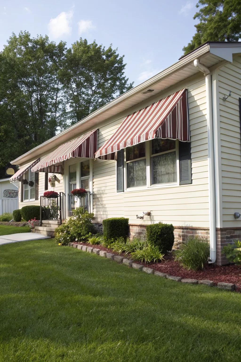 Awnings add style and function to windows.