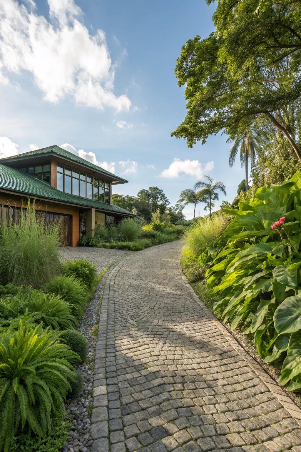 Green elements harmonize with nature.