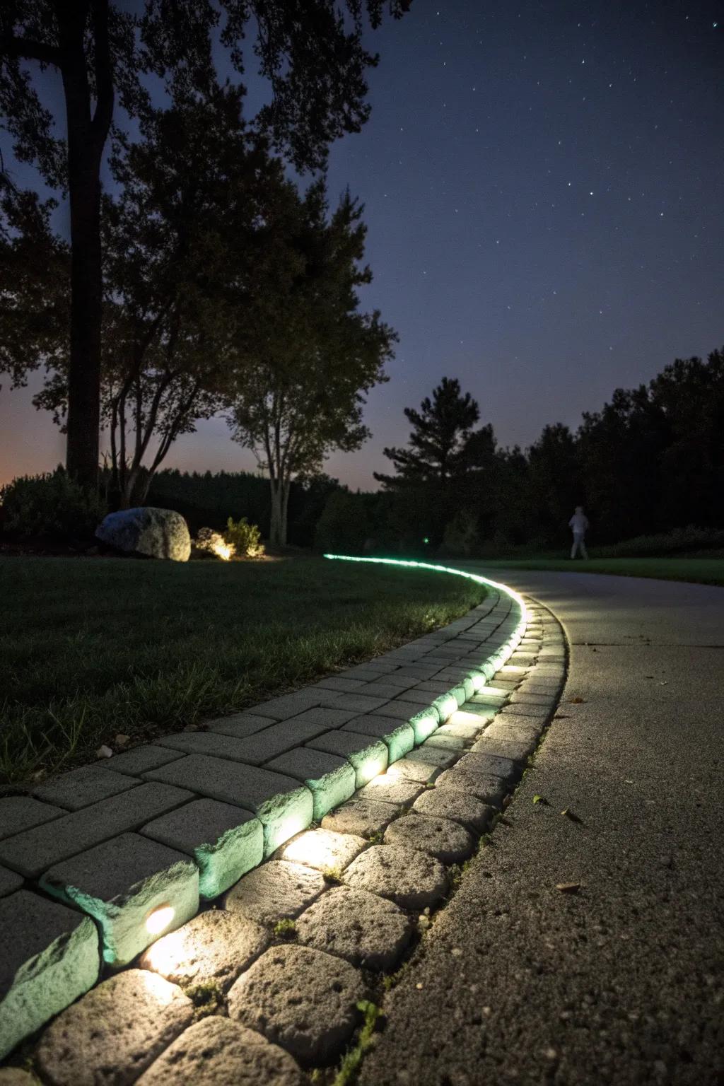Guide the way with enchanting glow-in-the-dark edging.