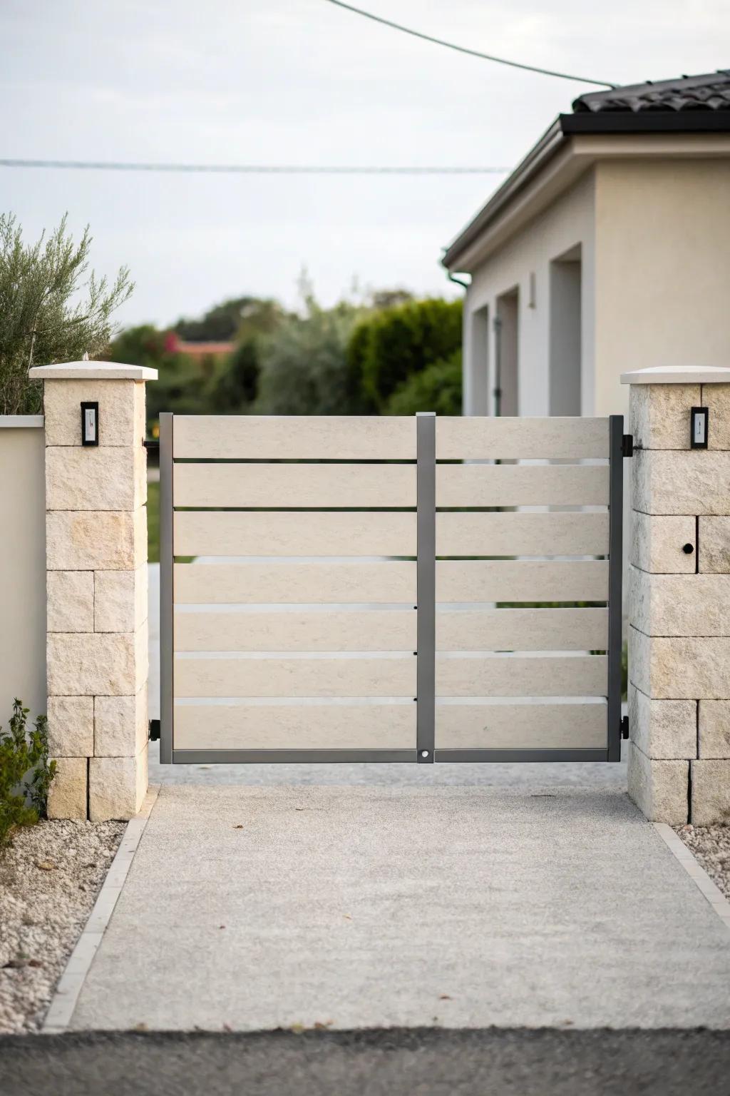Minimalist design offers striking simplicity for an elegant entrance.