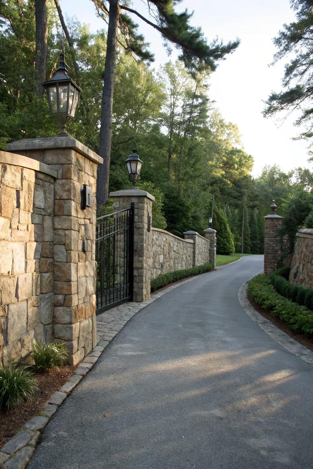 Embrace timeless beauty with stone walls.