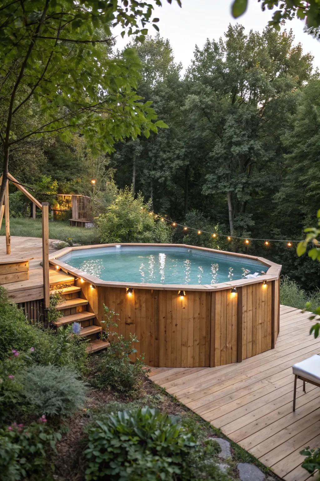 Natural wood covers add warmth and sophistication to your pool area.