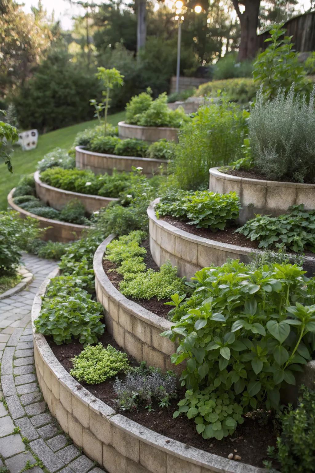 Spiral gardens are both functional and beautiful.