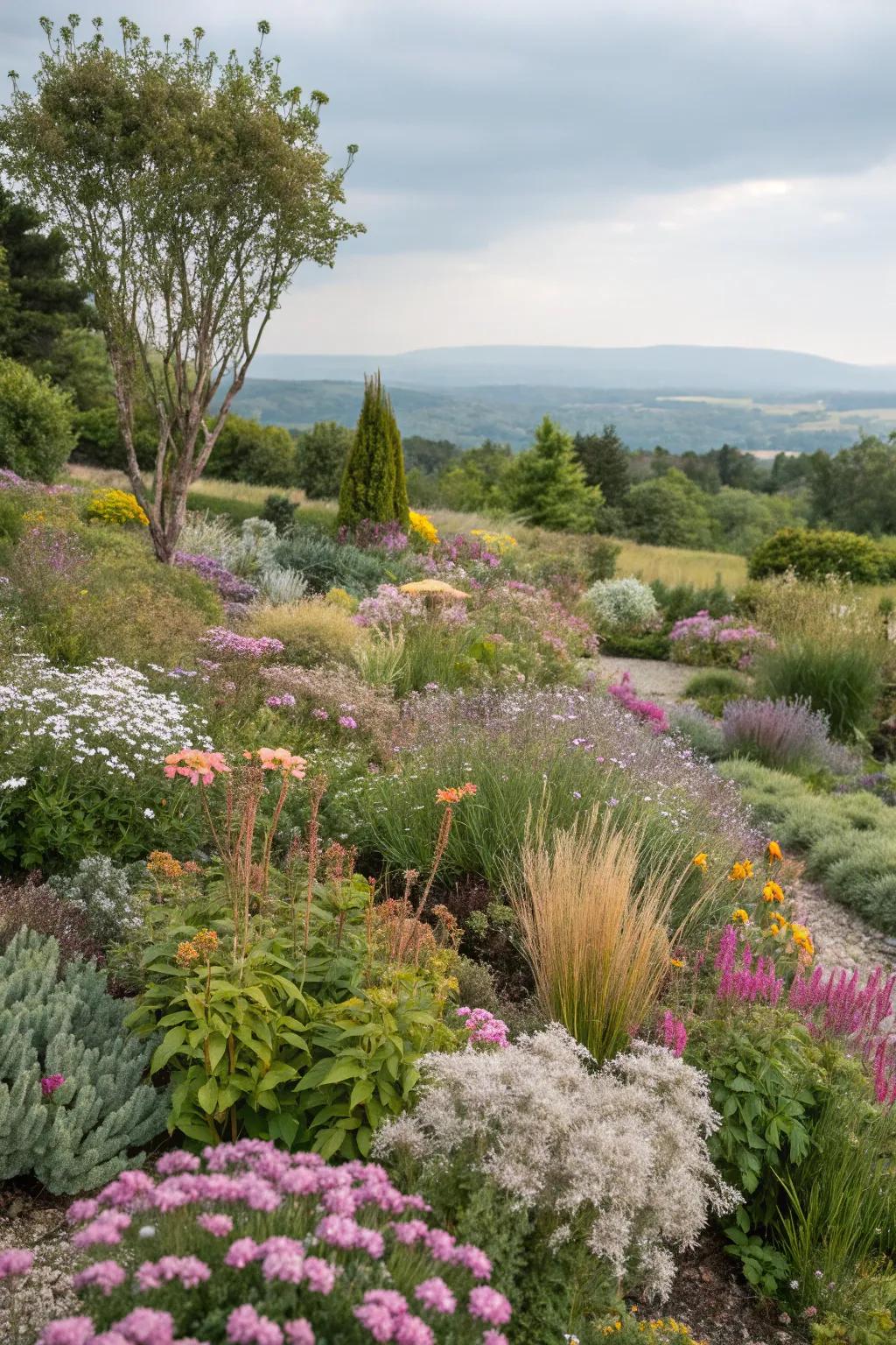 Textures and colors bring dynamic beauty to the garden.