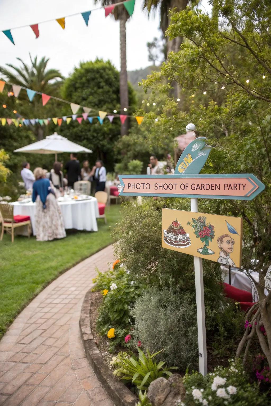 Creative signage adds a whimsical touch to the event.