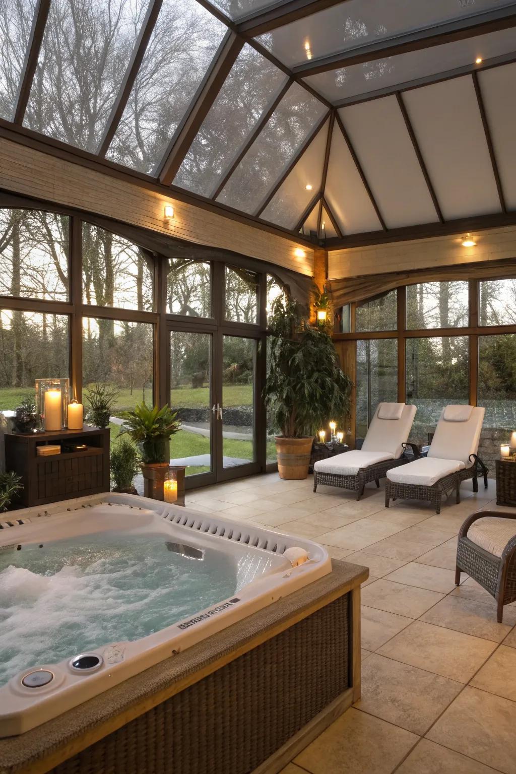 A luxurious spa retreat pavilion for ultimate relaxation.