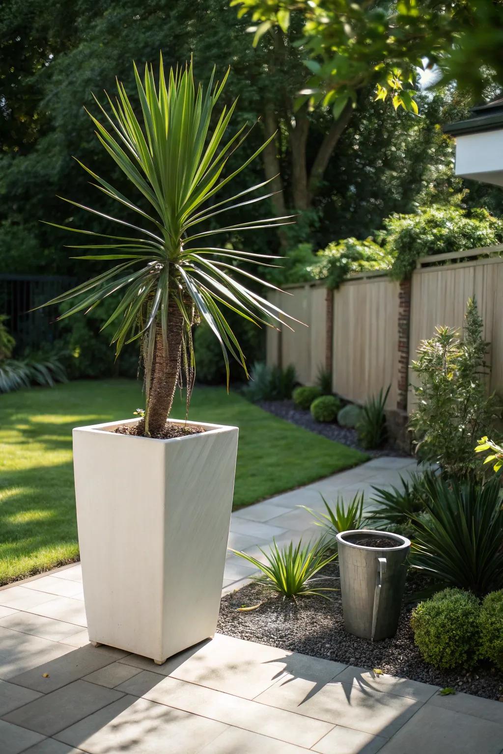Yucca: bold and sculptural even in shade.