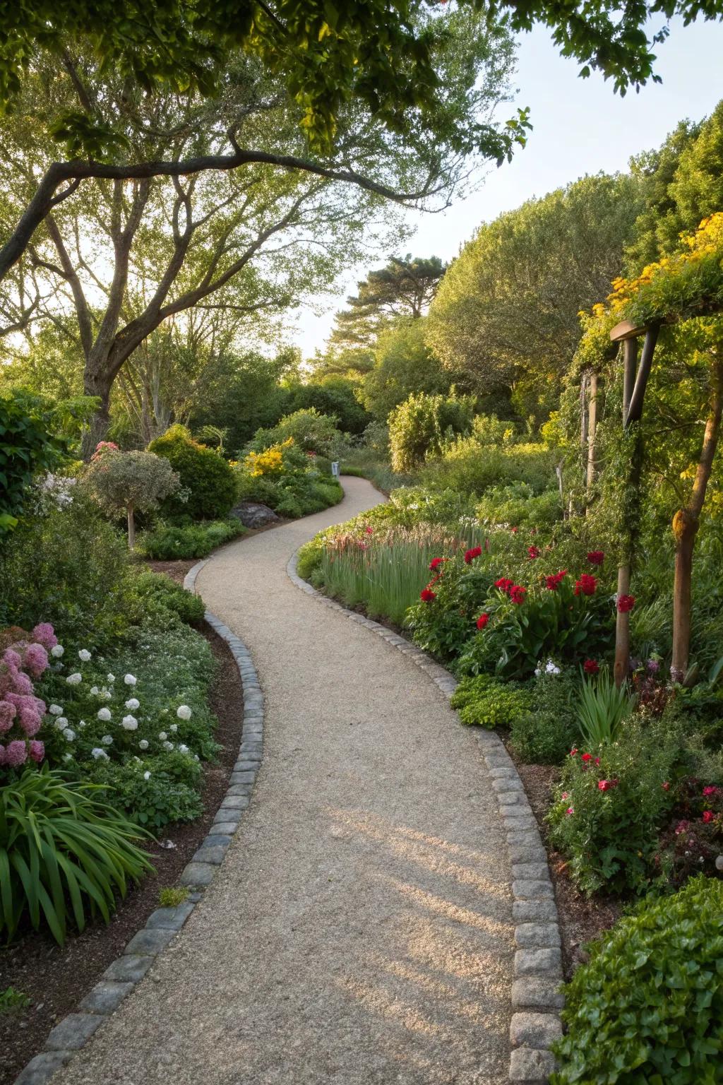Inviting pathways enhance garden exploration.