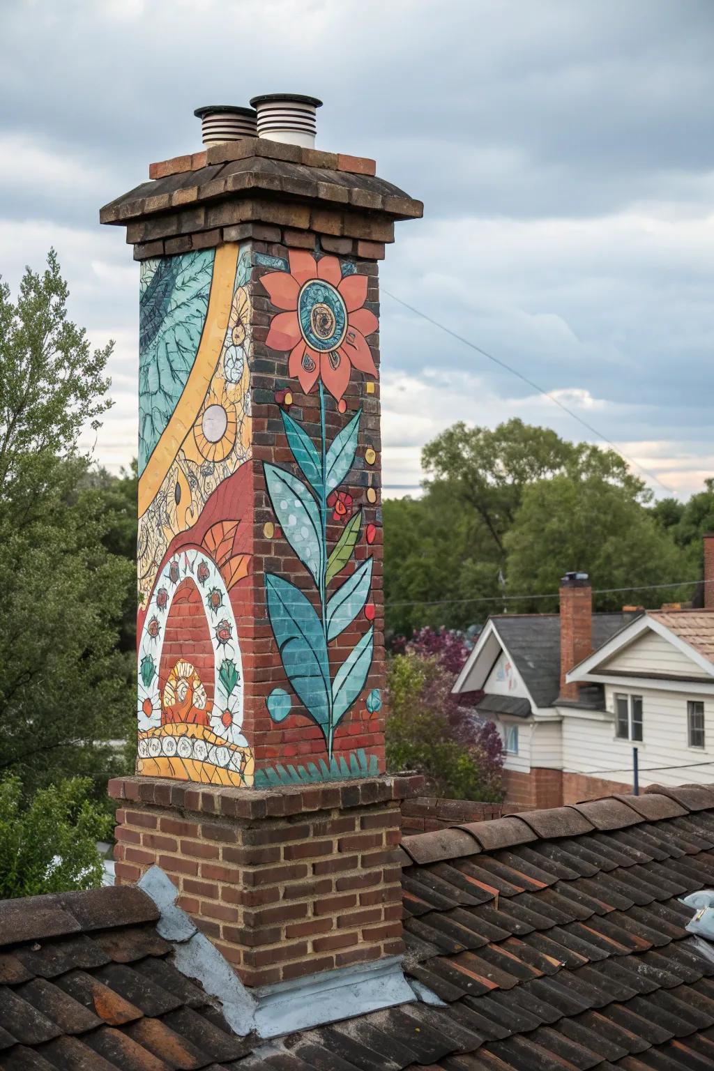 A mural can turn your chimney into a personalized piece of art.