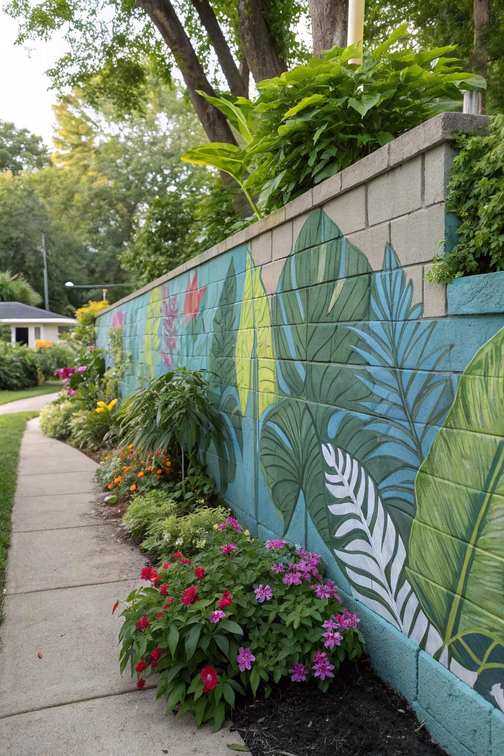 Tropical leaf patterns create a paradise vibe in your garden.