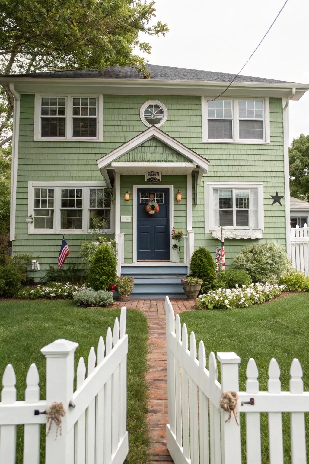 Crisp navy offers a nautical and bold contrast.