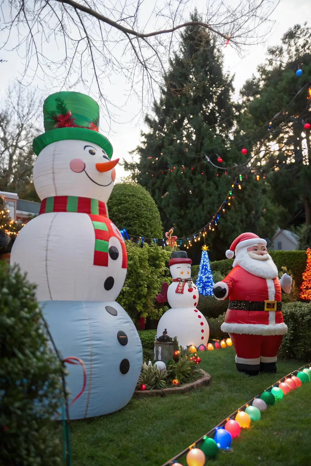 Giant inflatables bring a playful and festive energy to your yard.