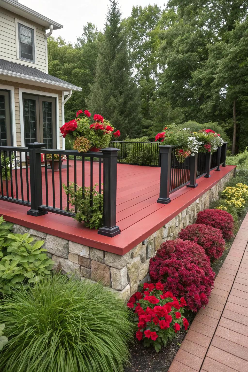 Contrasting colors in skirting can add dramatic flair to your deck.