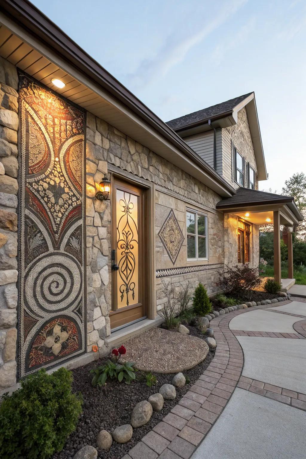 Creative mosaic patterns with faux stone