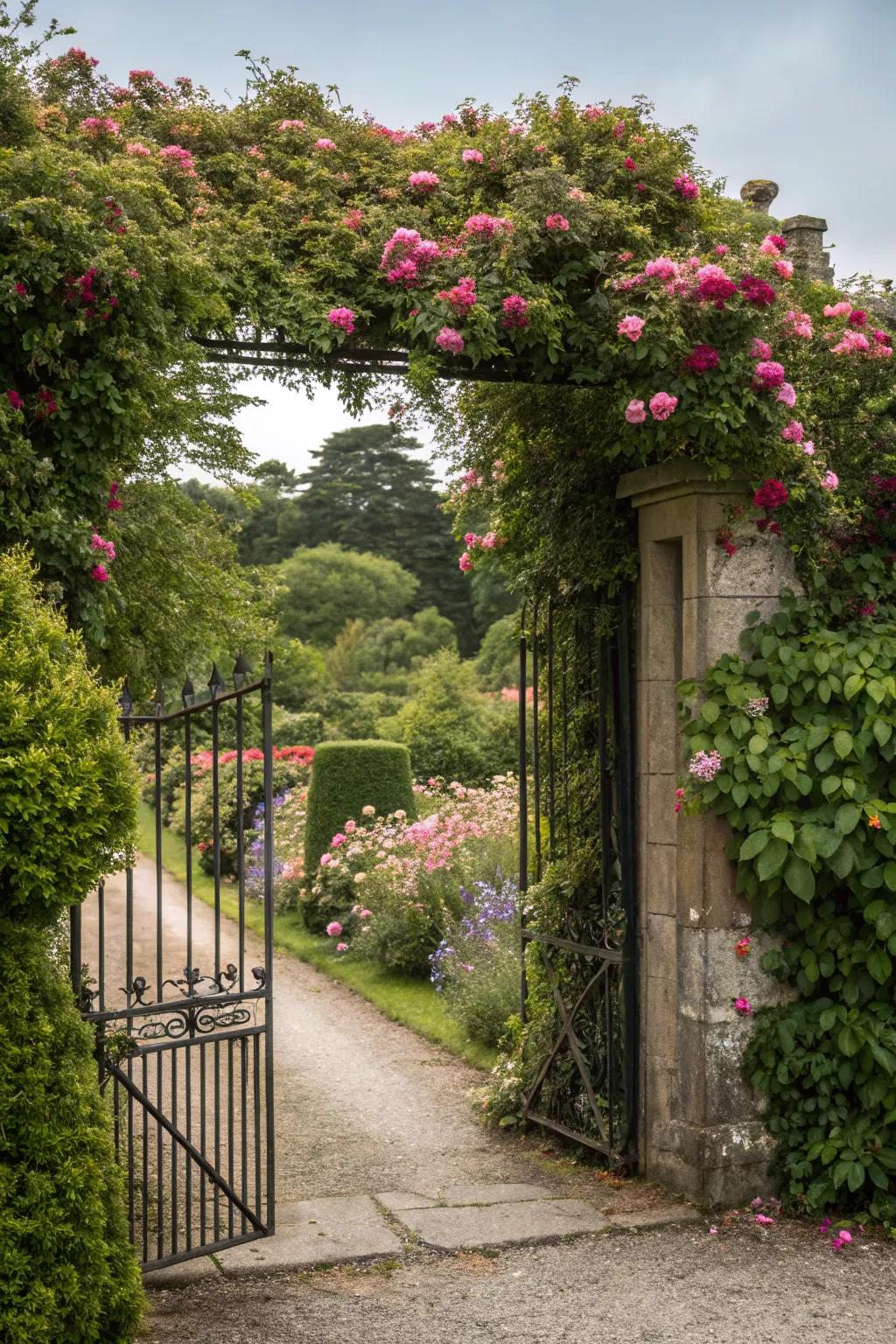 A living gate beautifully integrates greenery into your entrance.