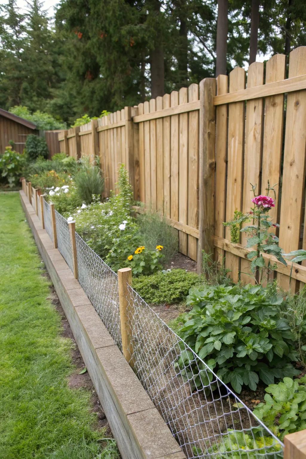 Mesh wire offers a practical and subtle barrier.