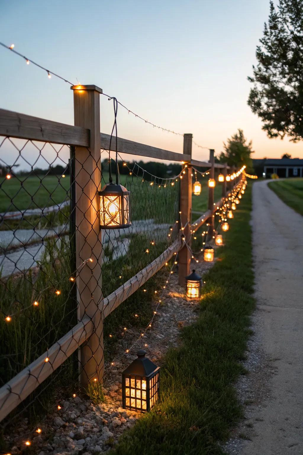 Create a magical evening atmosphere with strategic lighting.