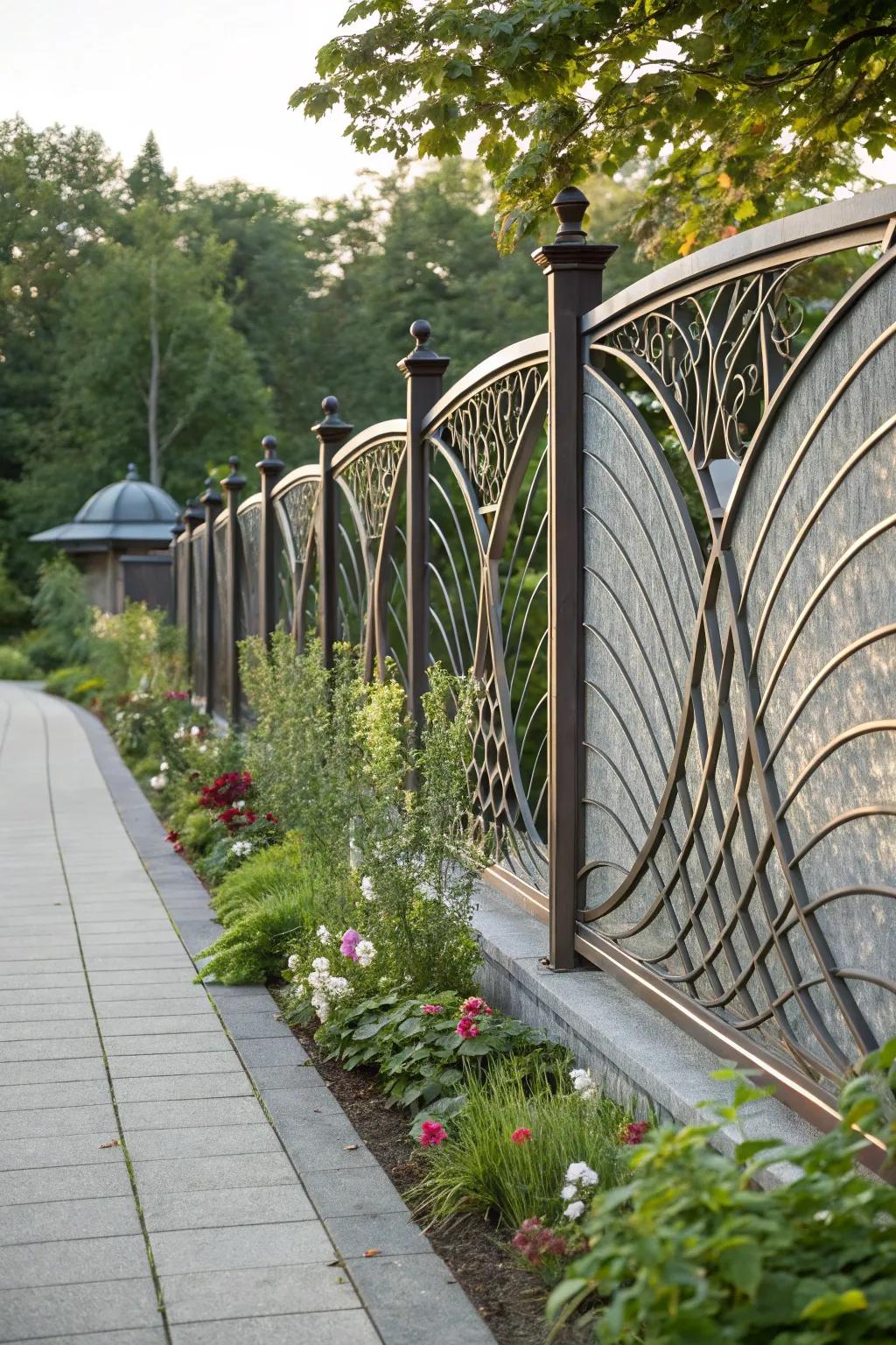 Sculptural shapes add an artistic twist to fence designs.