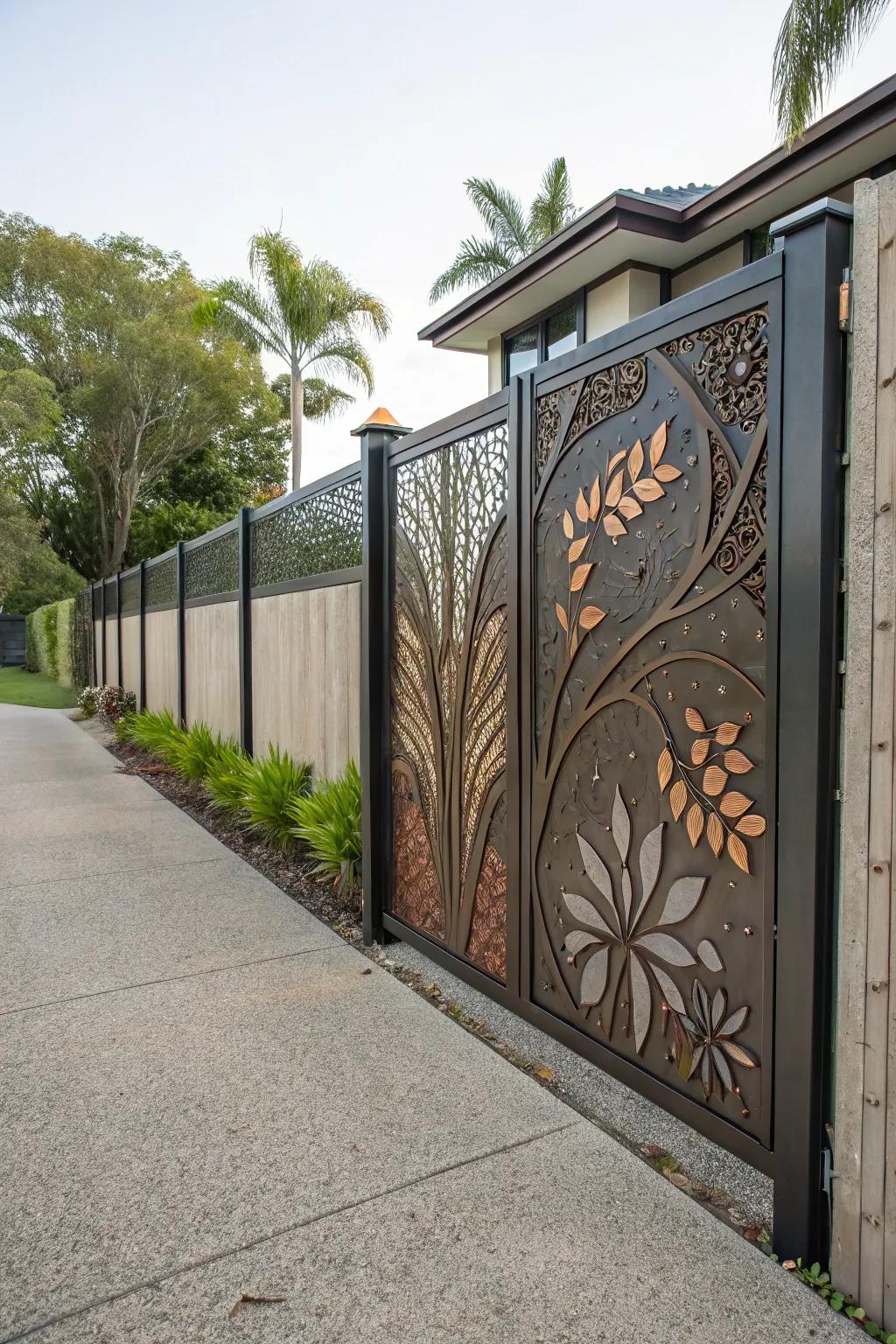 Artistic fences transform driveways into statements of style.