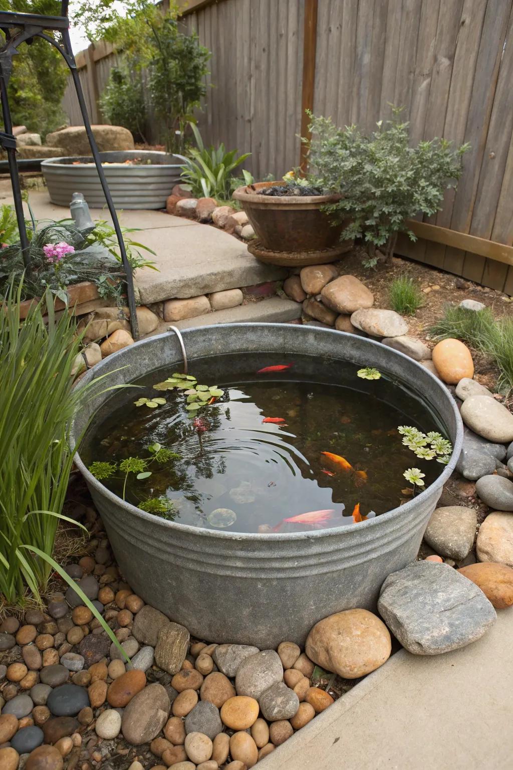 Recycling gives new life to old materials as garden ponds.