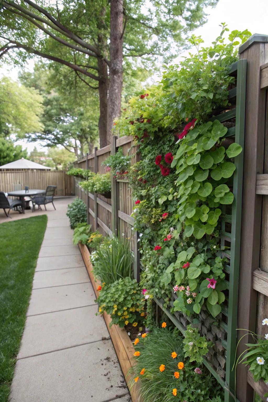 Vertical gardens bring lush greenery to limited spaces.