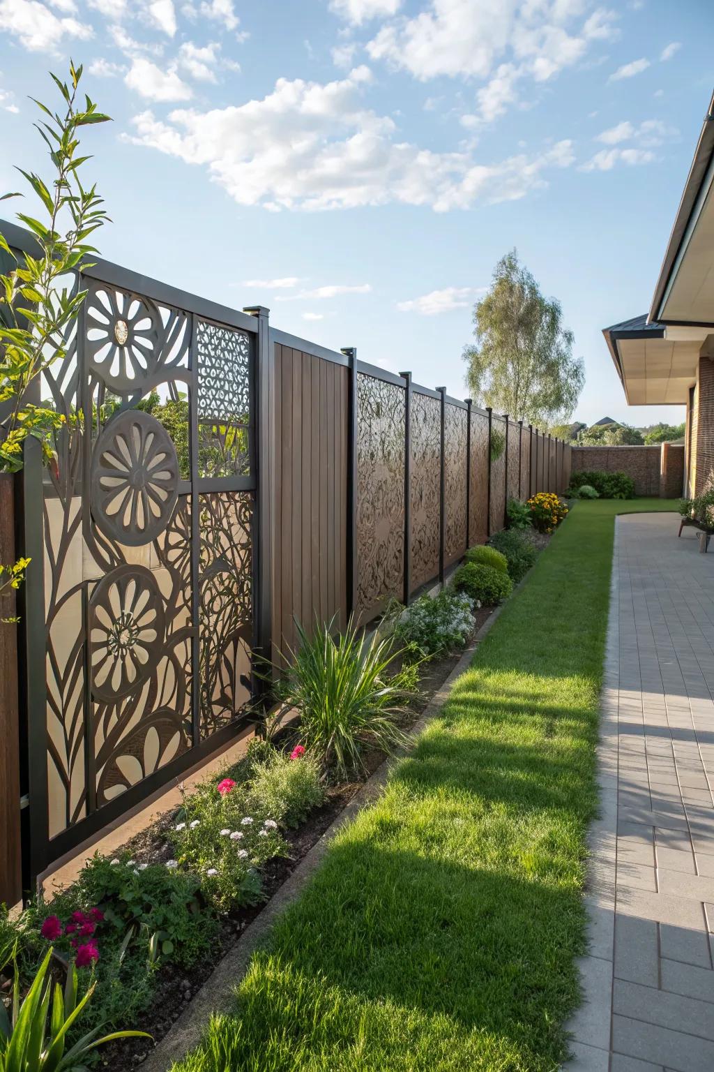 Personal style with artistic metal panels.