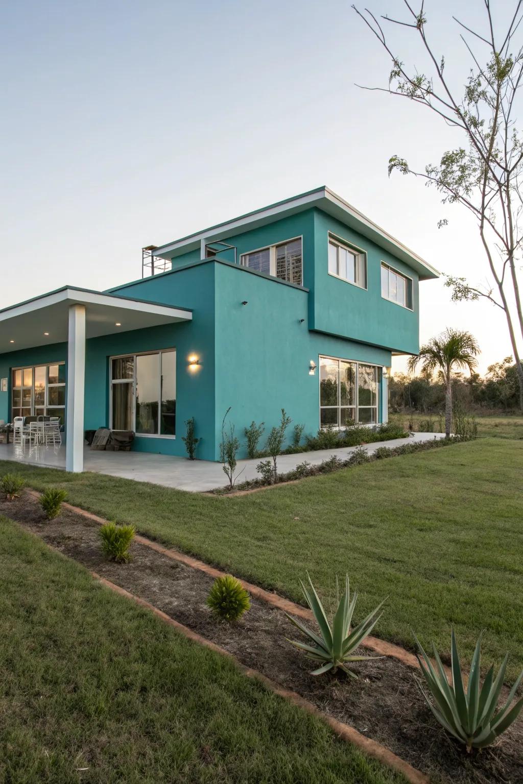 Teal blue adds a dynamic flair.
