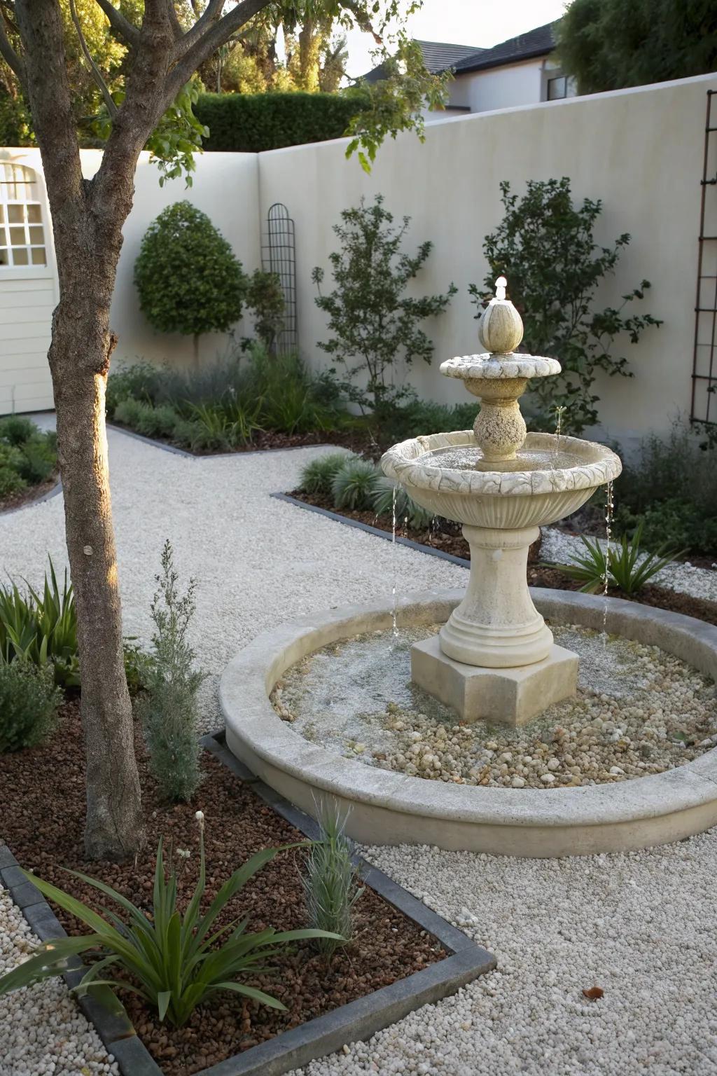 A gravel bed base offers simplicity and modern elegance.