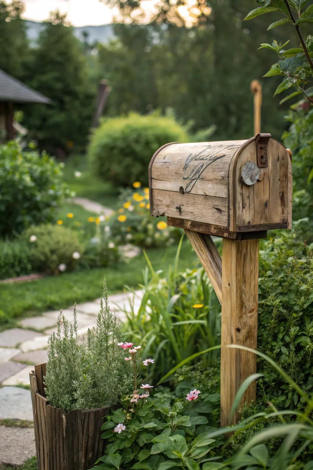 Celebrate sustainability with a reclaimed wood mailbox.