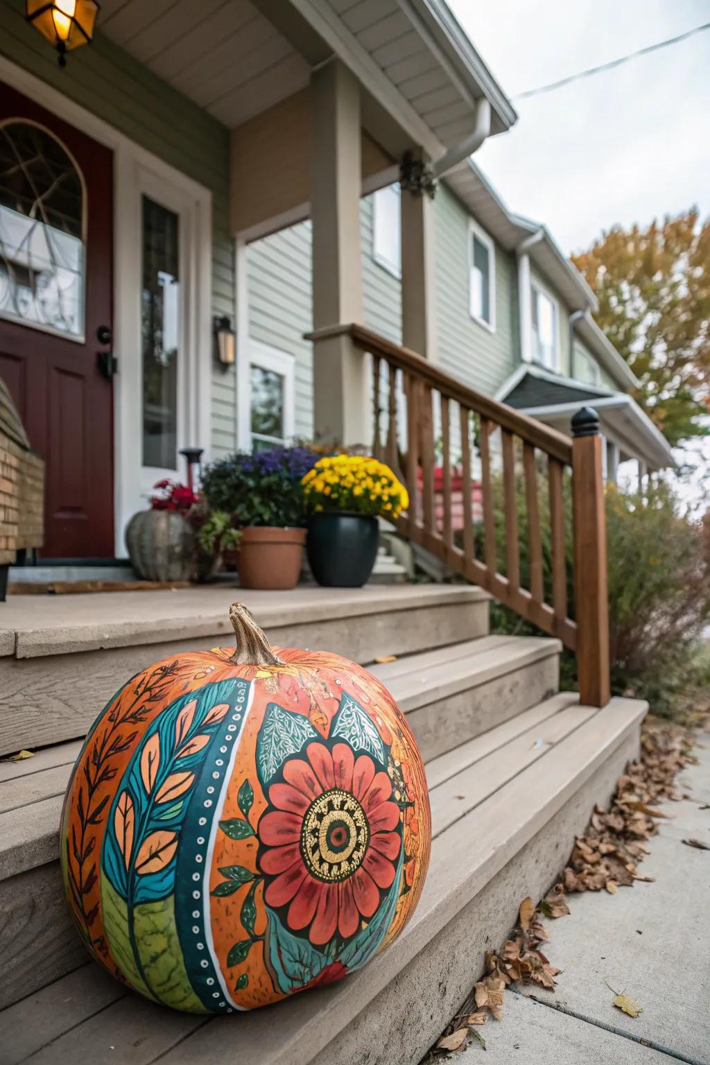 Unexpected art pieces make your porch stand out.