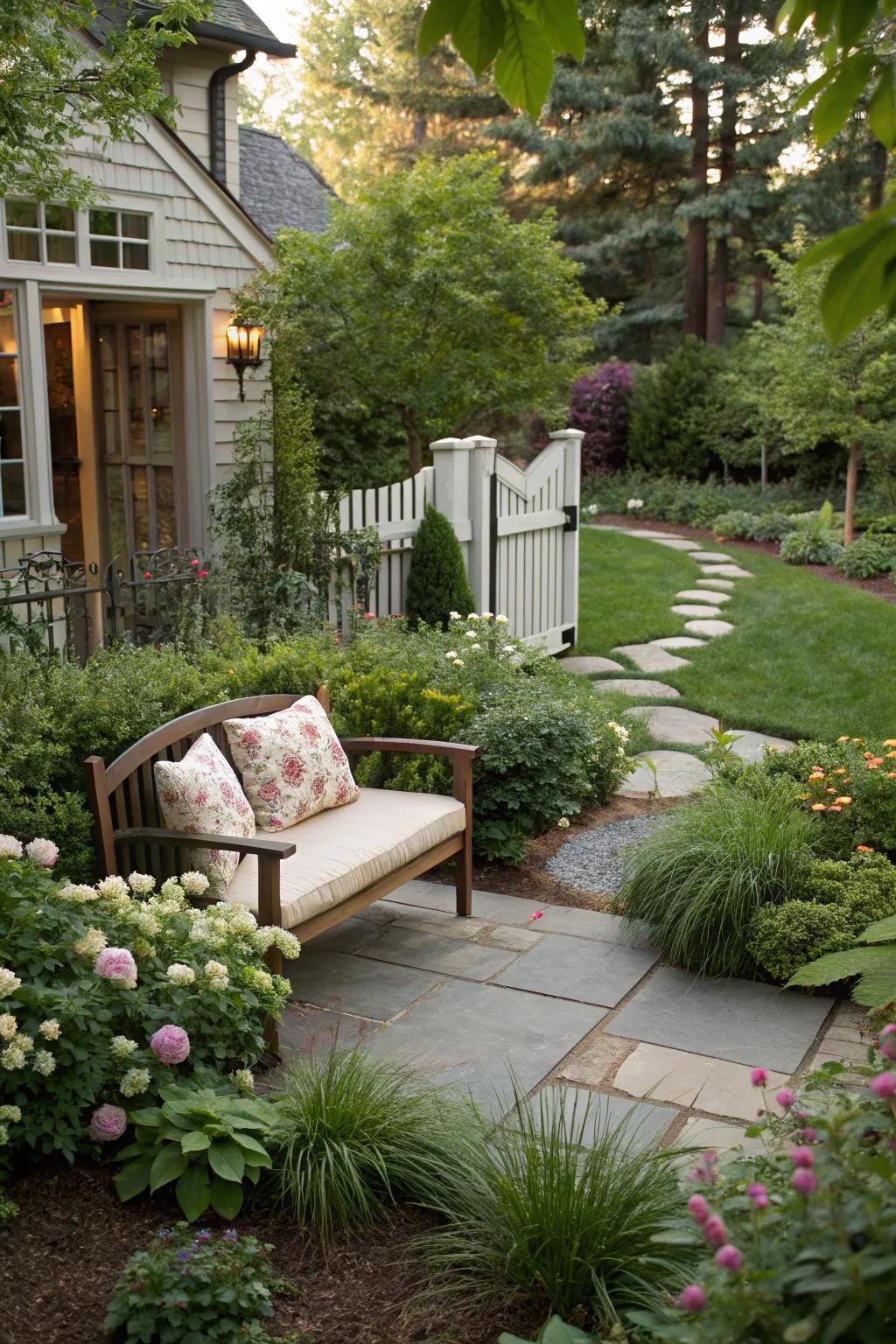 Cozy seating area for relaxation in the garden