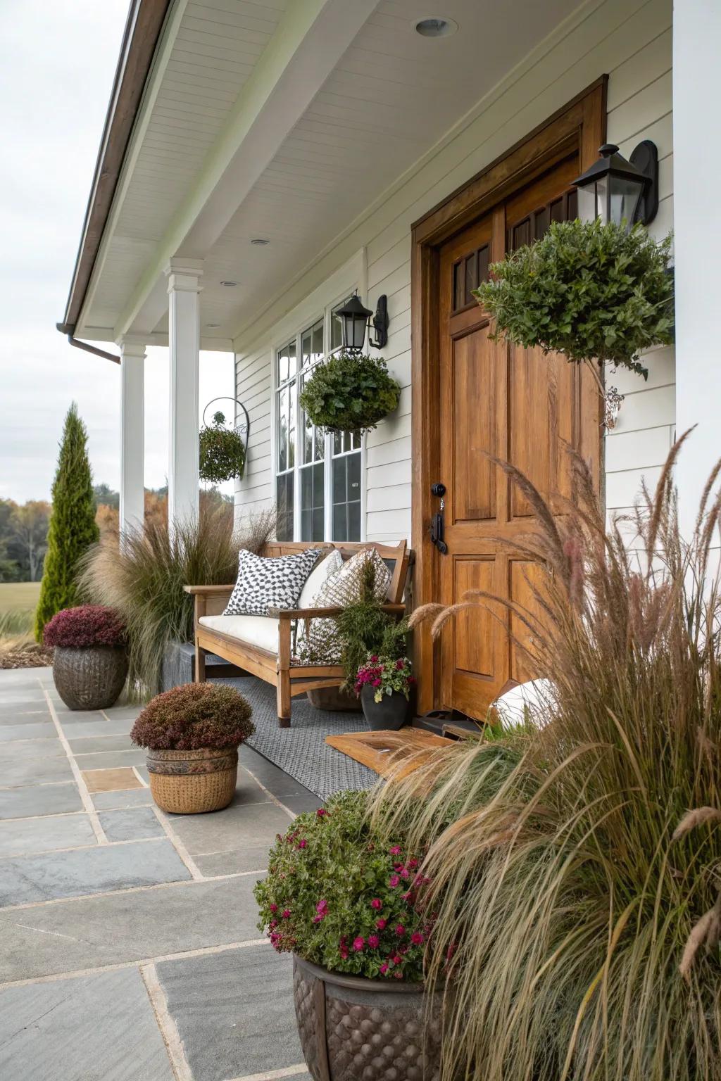 Texture mixing adds depth to topiary displays.