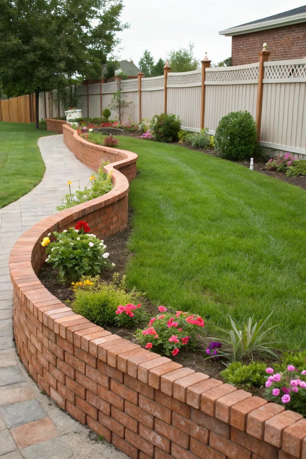 Add a soft touch with curved brick designs.