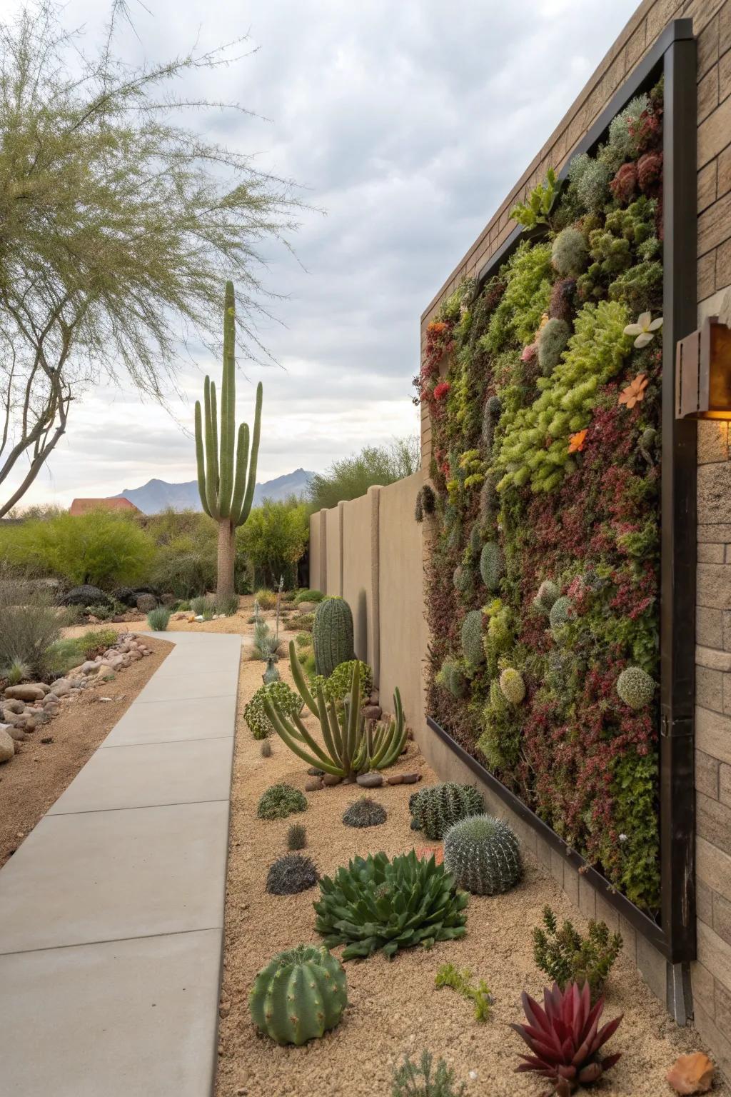 Vertical gardens maximize space and greenery in smaller yards.