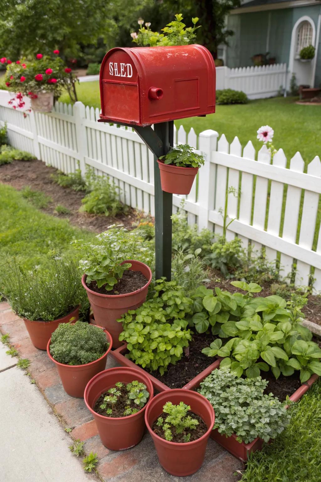 An edible garden mailbox that offers both beauty and bounty.